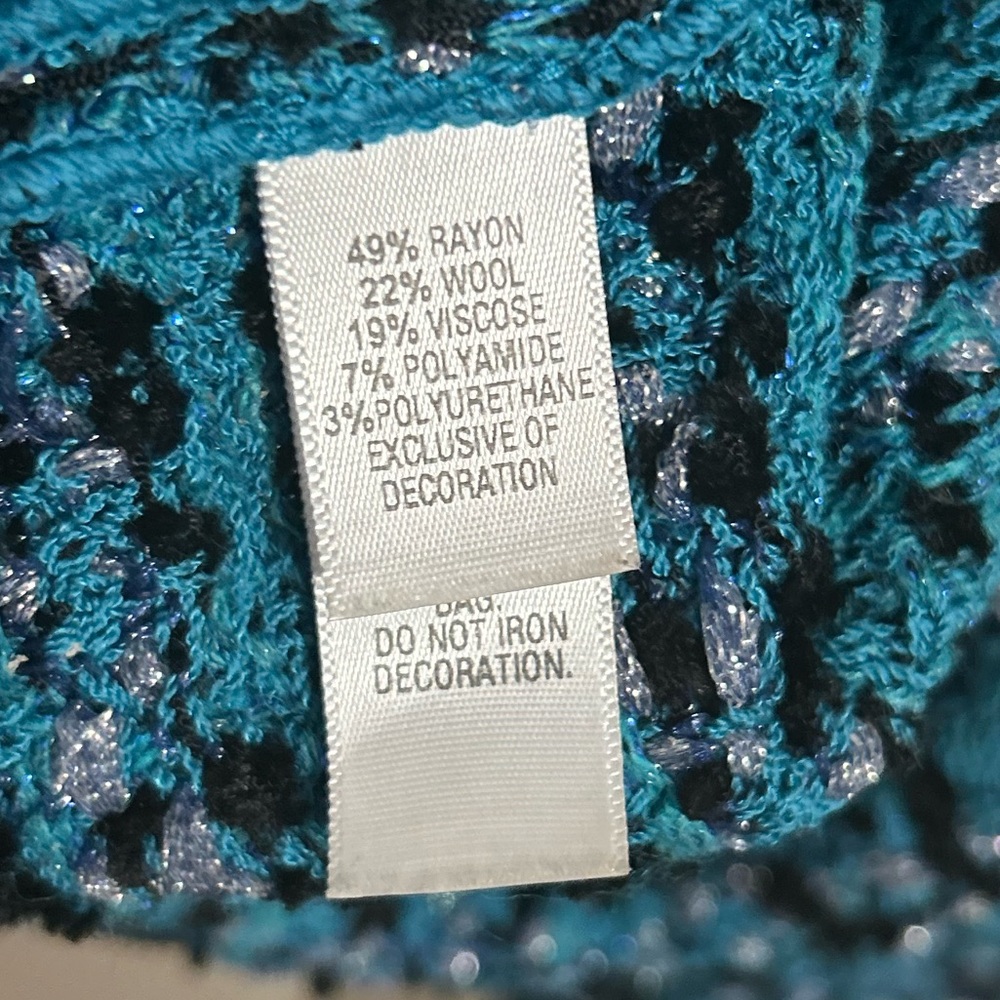 St. John Collection Teal Bouclé Black-Trimmed Jacket - Picture 8 of 10